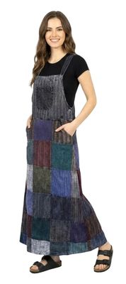 SALMO CANNABIS-Rastra Patchwork Overall Dress