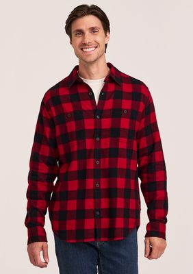 SALMO CANNABIS-Salmo Dinner Jacket | Red Plaid Stretch Long Sleeve Flannel