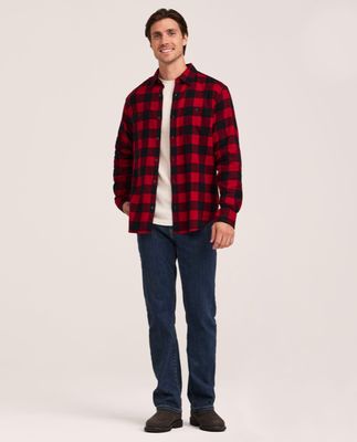 SALMO CANNABIS-Salmo Dinner Jacket | Red Plaid Stretch Long Sleeve Flannel