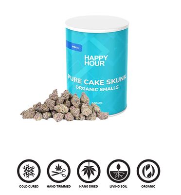 7g HAPPY HOUR-Organic Smalls Indica (Pure Cake Skunk)