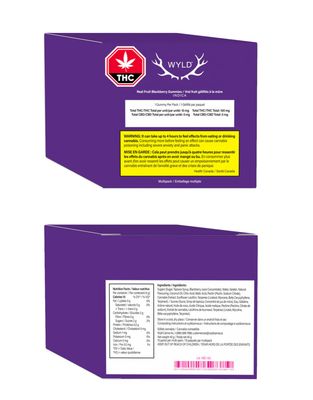 40g WYLD-Blackberry Chews 10/pack | 100mg THC