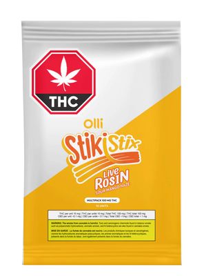 100g OLLI-StikiStix | Sour Mango Haze Live Rosin Chews 10/pack | 100mg THC