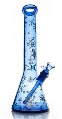 15” RED EYE-Sapphire Blue | Winter Wonderland Beaker Bong