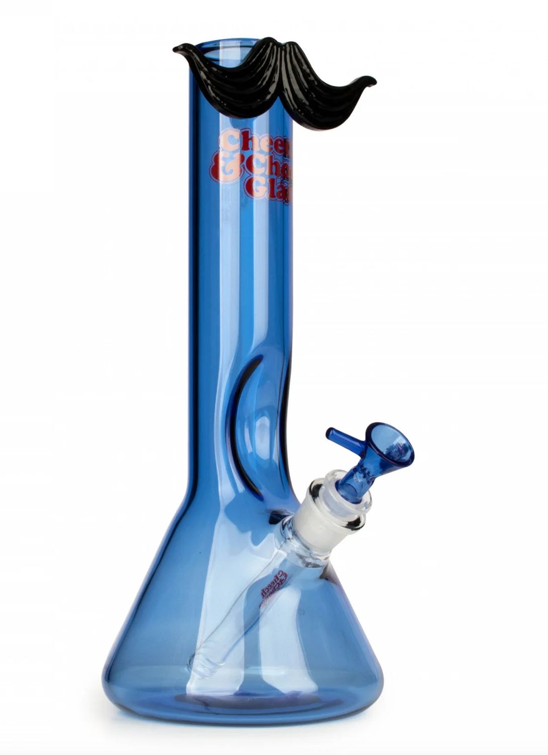 12” CHEECH &amp; CHONG-Sapphire Blue | Moustache Beaker Bong