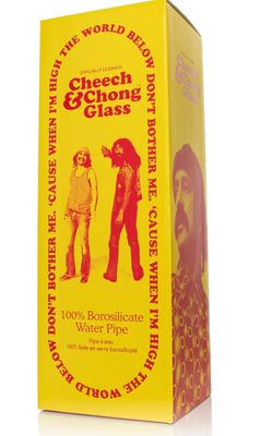 12” CHEECH &amp; CHONG-Sapphire Blue | Moustache Beaker Bong