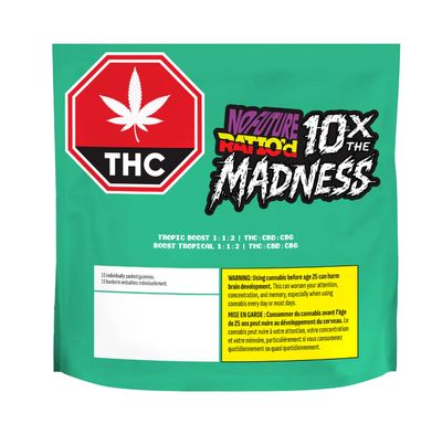 100g NO FUTURE RATIO'D-Tropical Boost THC:CBD:CBG Chews 10/pack | 100mg THC