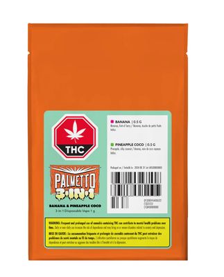 1g PALMETTO-Banana & Coconut 3-in-1 Disposable Vape Pen