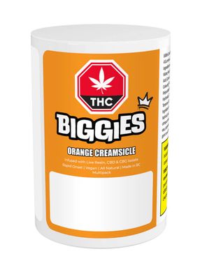 96g BIGGIES-Orange Creamsicle THC:CBD:CBG Live Resin Chews 16/pack