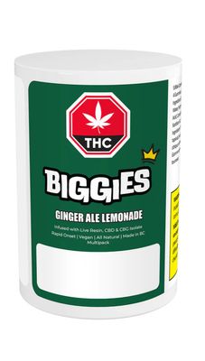 96g BIGGIES-Ginger Ale Lemonade THC:CBD Live Resin Chews 16/pack
