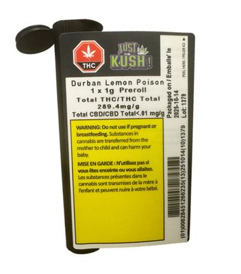 1g JUST KUSH-Durban Lemon Poison PR 1x1g