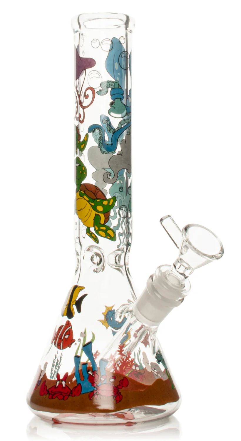 10" RED EYE GLASS-Reefer Madness Beaker Bong
