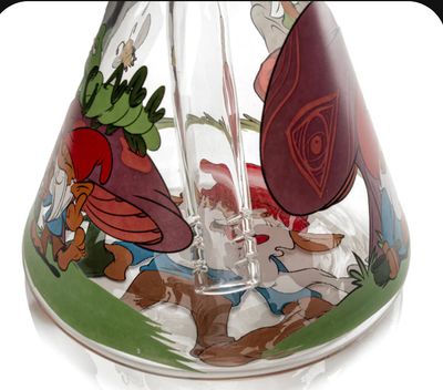 10" RED EYE GLASS-Tall Knotty Gnomes Beaker Bong