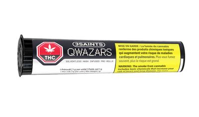 1g 3SAINTS-Qwazars Solventless Hash Infused PR (Rotating) 1x1g