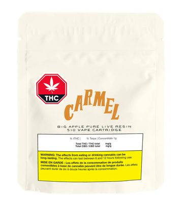 1g CARMEL-Big Apple Live Resin Vape Cartridge