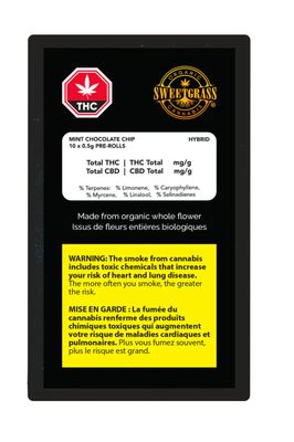 5g SWEETGRASS ORGANIC-Mint Chocolate Chip PR 10x.5g