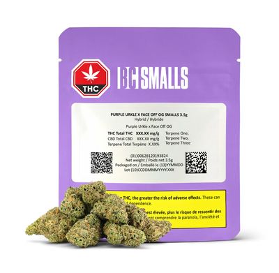 3.5g BC SMALLS-Purple Urkle x Face Off OG Smalls (Grimace)