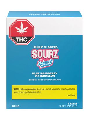 25g SPINACH-Fully Blasted Blue Raspberry Watermelon 5/pack | THC 50mg