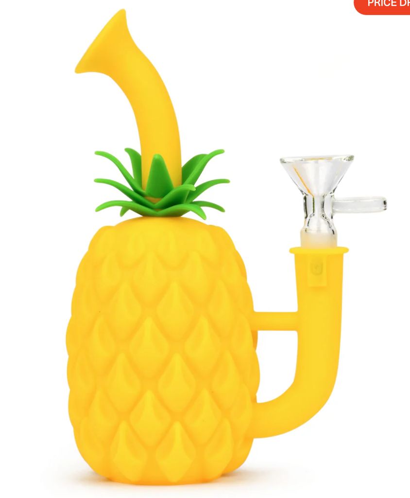 7” LIT SILICONE-Pineapple Bong / Bubbler / Water Pipe