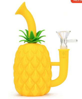7” LIT SILICONE-Pineapple Bong / Bubbler / Water Pipe