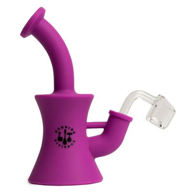 LIT SILICONE-Concentrate Bubbler w/Quartz Banger SALE! $10 OFF!