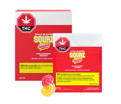 50g SPINACH-Fully Blasted Strawberry Mango Chews 10/pack | 100mg THC
