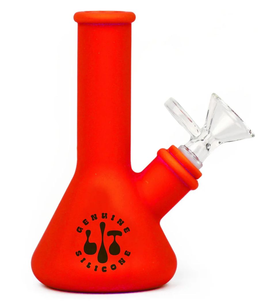 5" LIT SILICONE-Beaker Bong / Water Pipe Bubbler