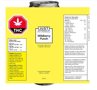 355ml JUST SELTZERS LITE-Wildberry Punch THC:CBG