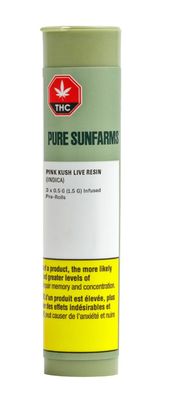1.5g PURE SUNFARMS-Pink Kush Infused PR 3x.5g