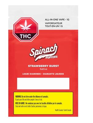 1g SPINACH PUFFERZ-Strawberry Burst Disposable Vape Pen