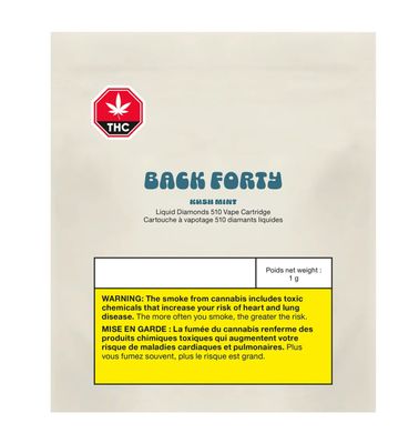 1g BACK40-Kush Mint Diamond Blend Vape Cartridge
