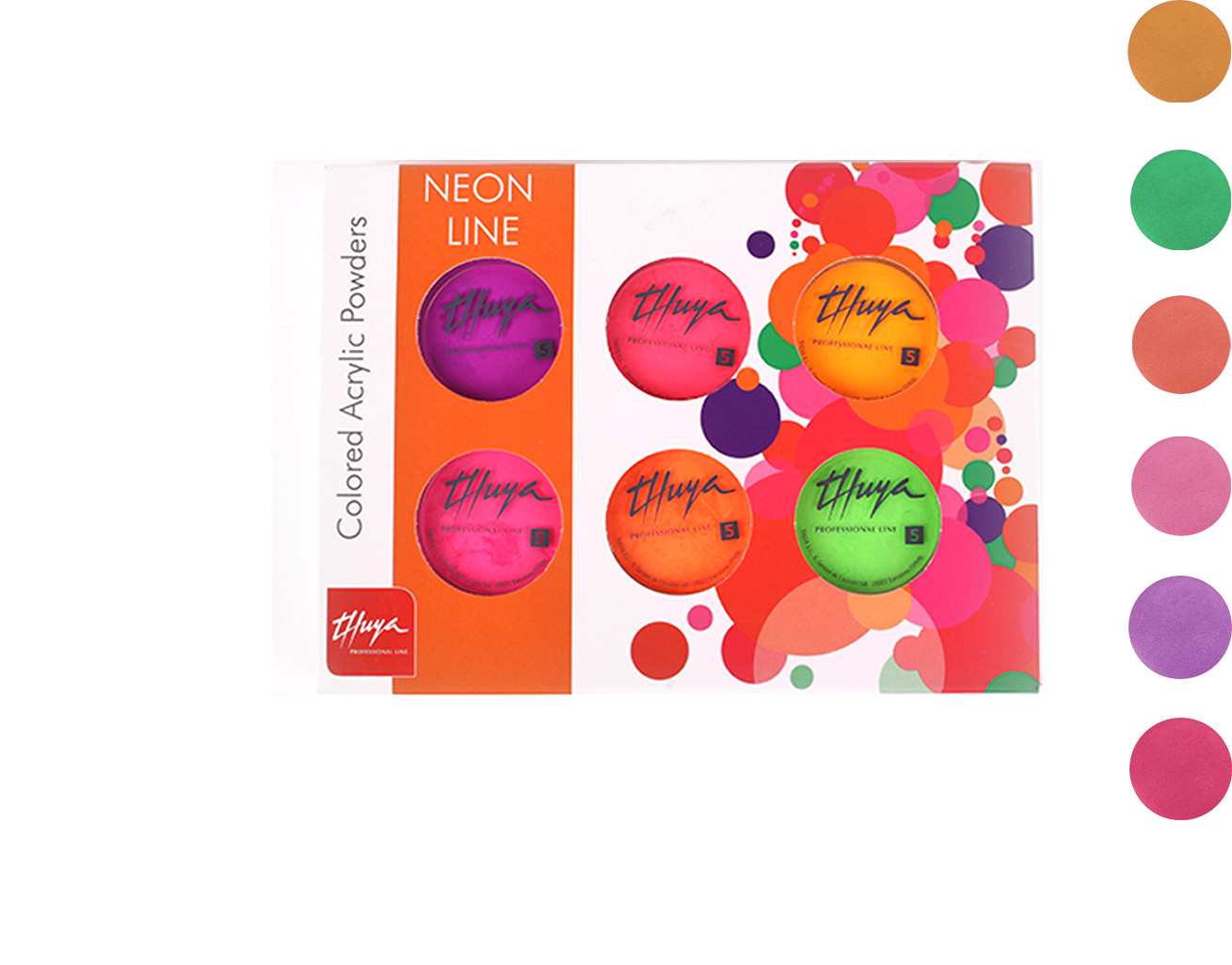 Polvere acrilica colorata - Neon line Thuya (6pz), Colore:: Cofanetto (6pz)