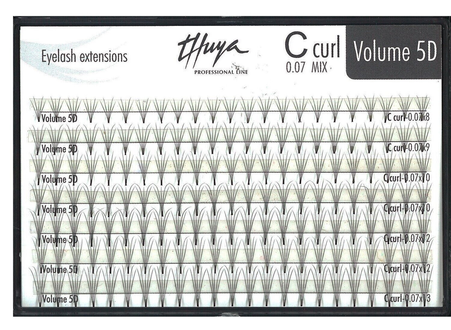 Extension ciglia SILK Thuya 5D Mix C 0,07