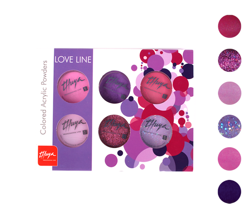 Polvere acrilica colorata - Love line Thuya (6pz) Polvere acrilica colorata - Love line Thuya (6pz)