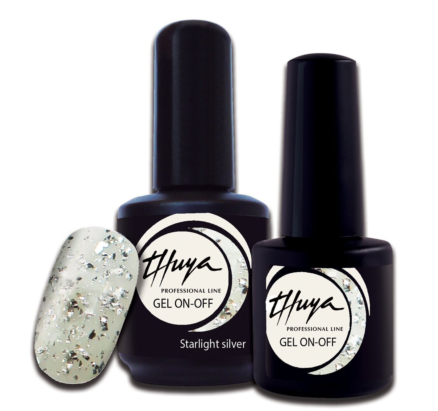 Smalto semipermanente Thuya - Gel ON OFF - 068 - Starlight silver, Formato: 7 ml