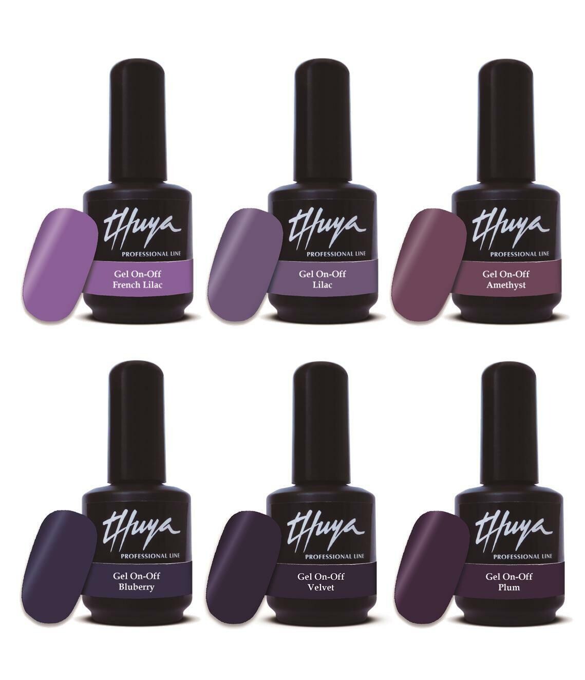 Gel On Off  Thuya Collezione - 011 Shades of Purple Lilac, Colore: Cofanetto (6pz)