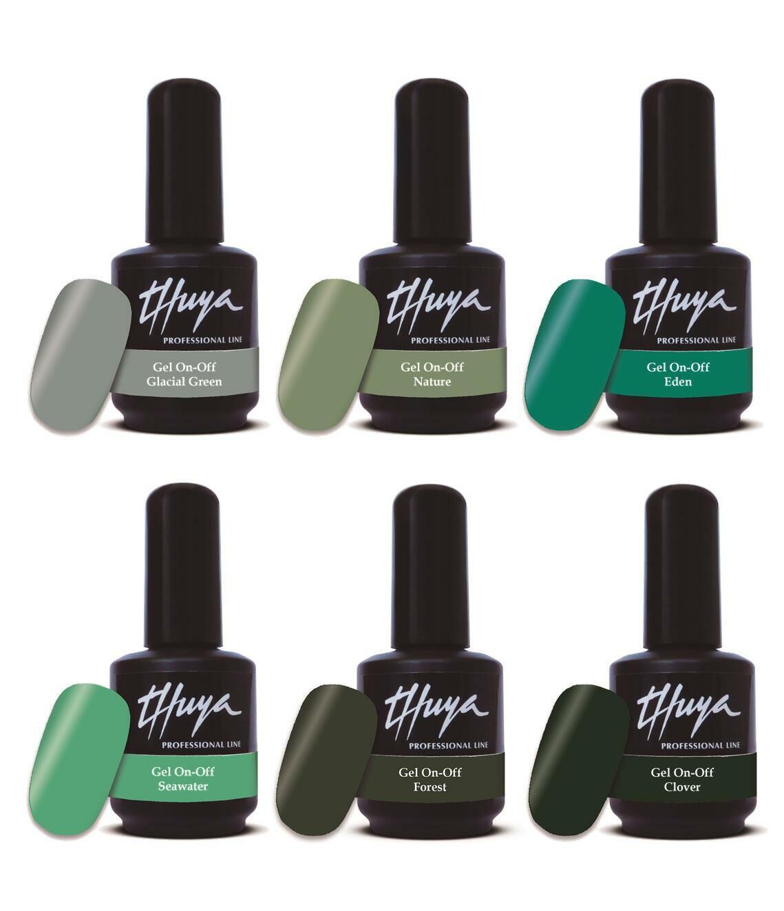 Gel On Off  Thuya Collezione - 008 Shades of Green, Colore: Cofanetto (6pz)