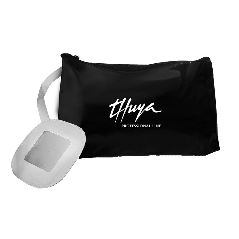 Pochette nera con specchietto Thuya