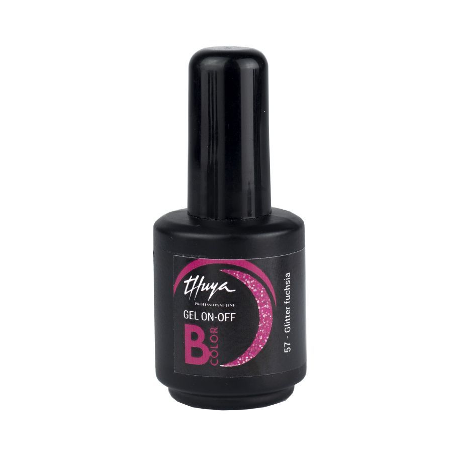 Smalto semipermanente Thuya - Gel ON OFF B-COLOR - 057 - Glitter fucsia Smalto semipermanente Thuya - Gel ON OFF B-COLOR - 057 - Glitter fucsia