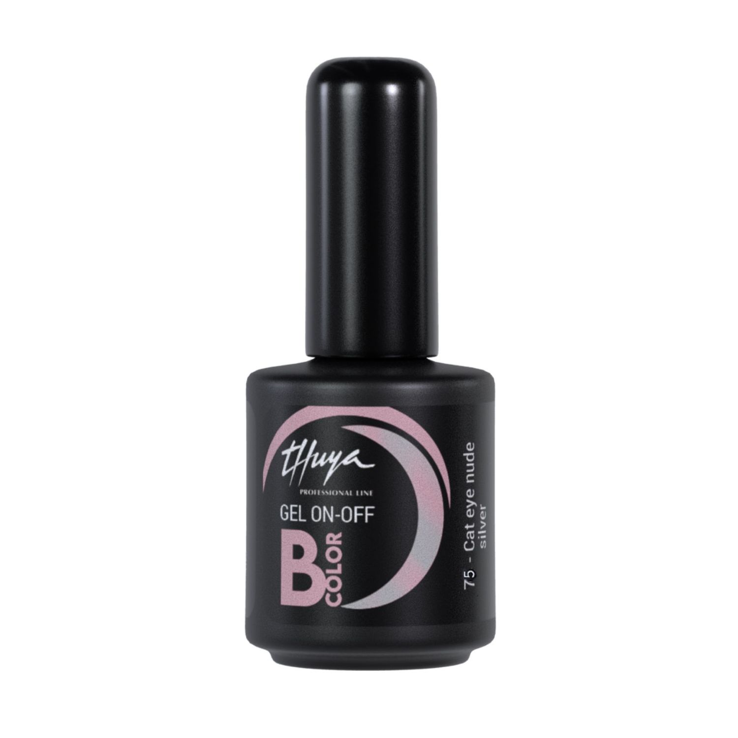 Smalto semipermanente Thuya - Gel ON OFF B-COLOR - 075 - Cat eye nude silver