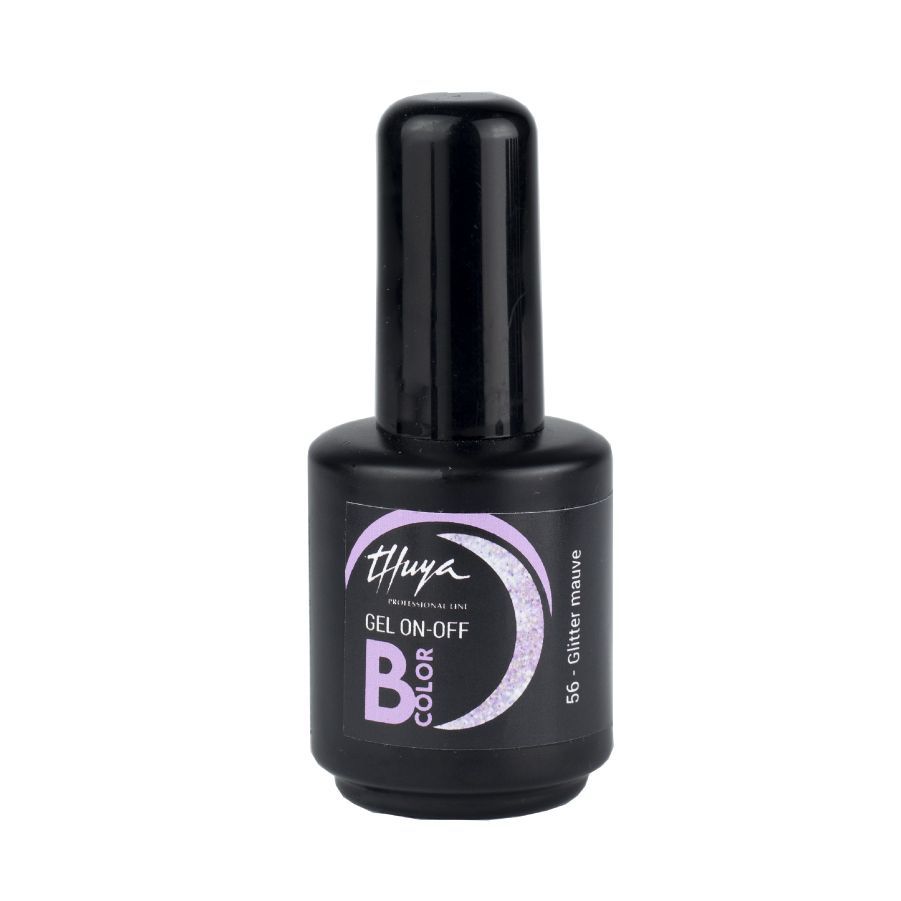 Smalto semipermanente Thuya - Gel ON OFF B-COLOR - 056 - Glitter mauve Smalto semipermanente Thuya - Gel ON OFF B-COLOR - 056 - Glitter mauve