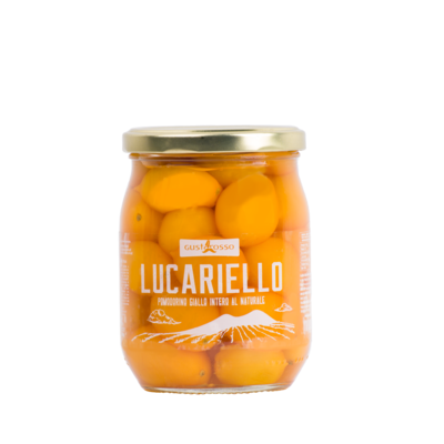 Lucariello, pomodoro giallo intero al naturale,  vaso da 520gr conf. 12pz