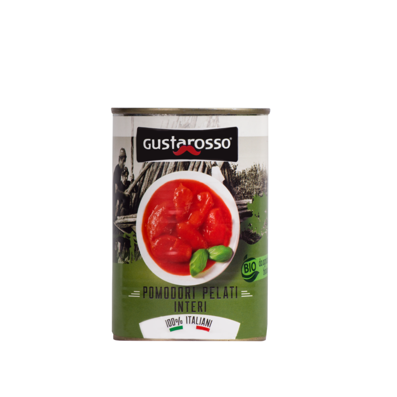 Pomodori pelati biologici 400 gr netti, confezione da 36 latte - spedizione gratuita  in italia