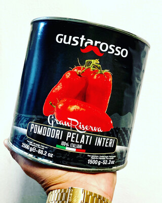 GRAN RISERVA Pomodori Interi Pelati 🇮🇹🍅 in Latta da 2,500 kg - in confezione da 6 Latte -
