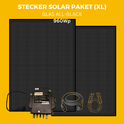 Glas Stecker Solar Paket XL (Full-Black)