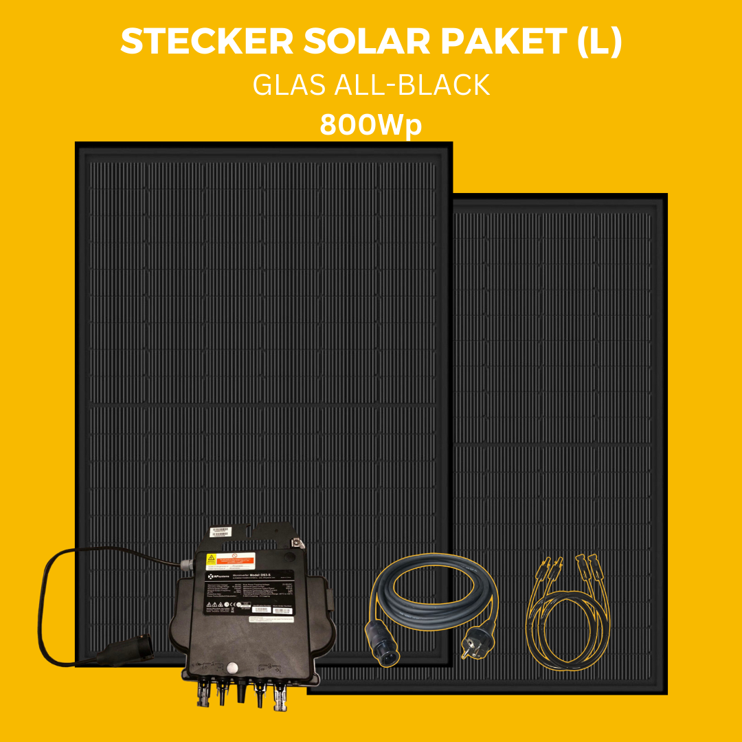 Glas Stecker Solar Paket L (Full-Black)