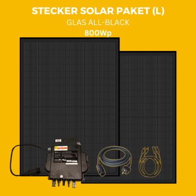 Glas Stecker Solar Paket L (Full-Black)