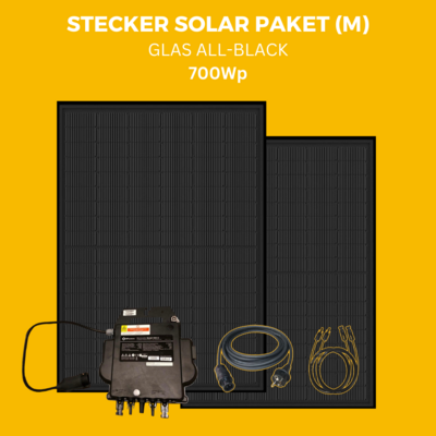 Glas Stecker Solar Paket M (Full-Black)