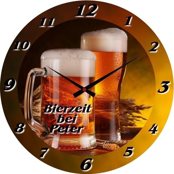 Bier Wanduhr mit Namen