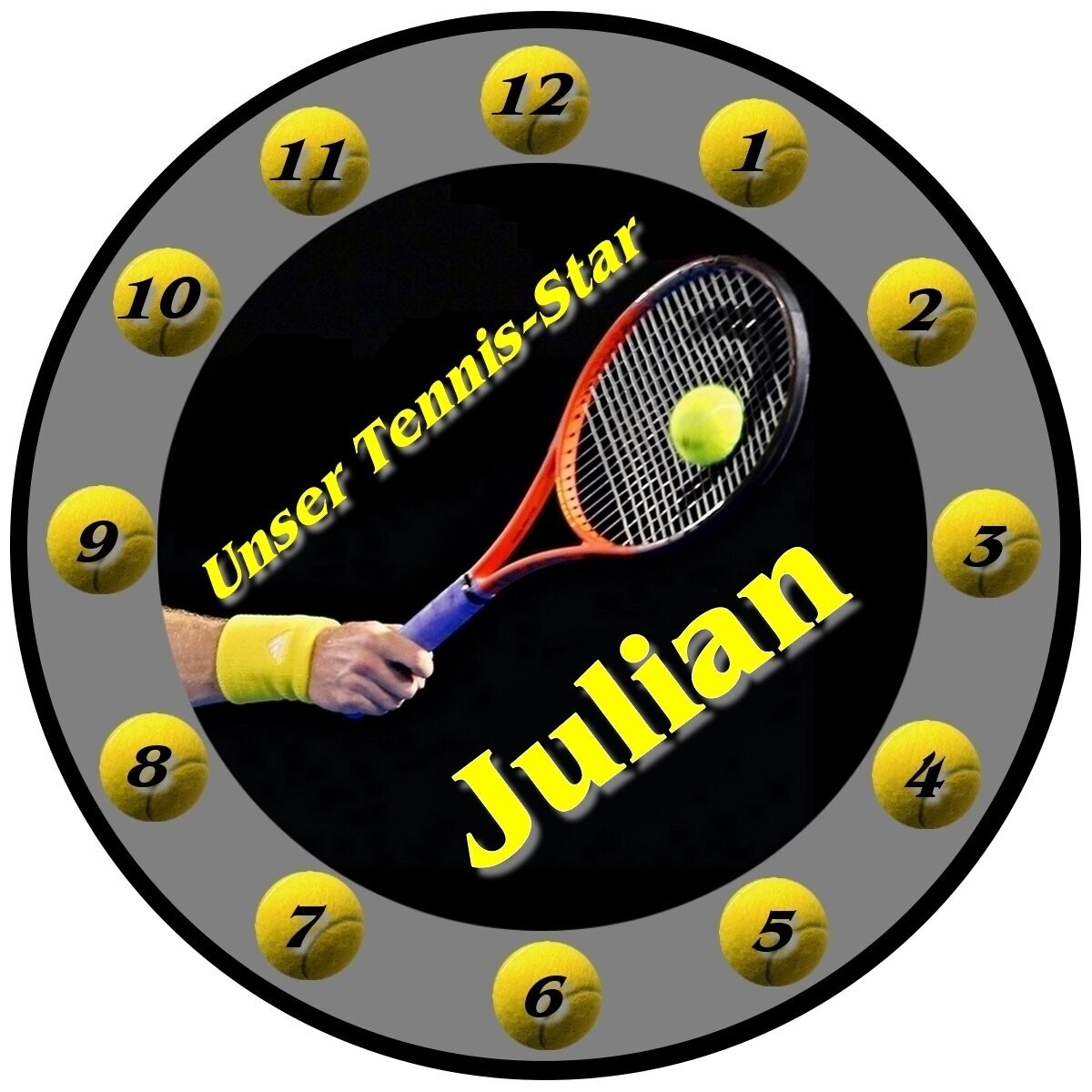 Tennis - Uhr mit Namen