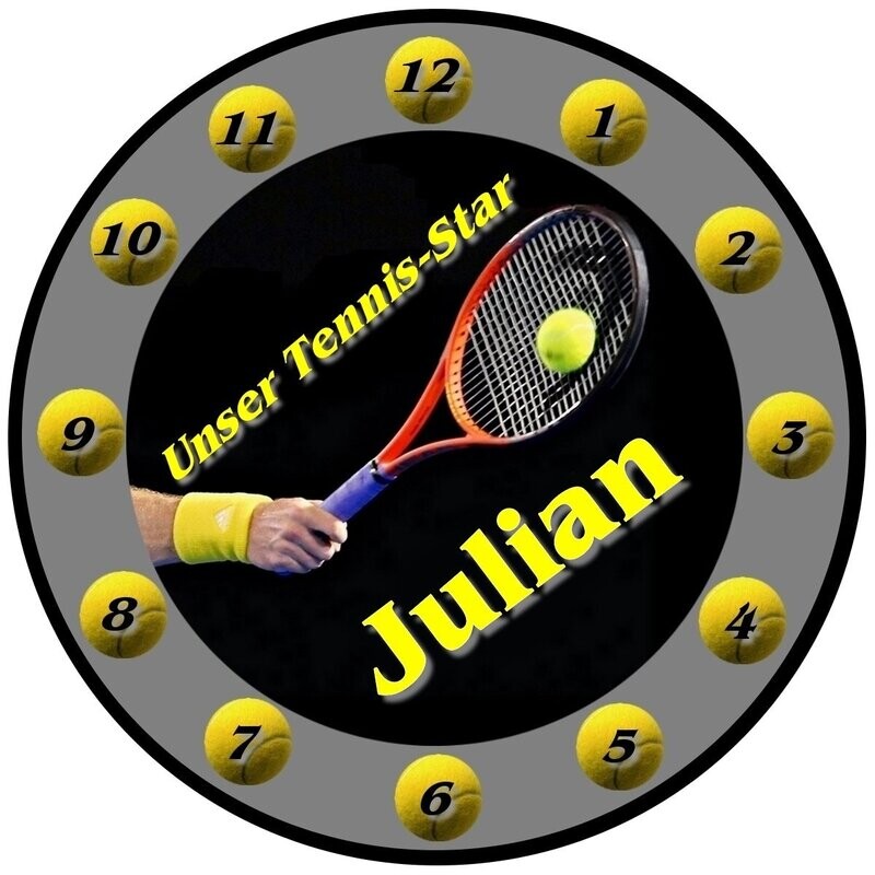 Tennis - Uhr mit Namen